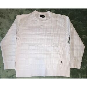 ZANEROBE Sweatshirt Mens 2XL White Textured Pullover Crewneck Kangaroo Pocket